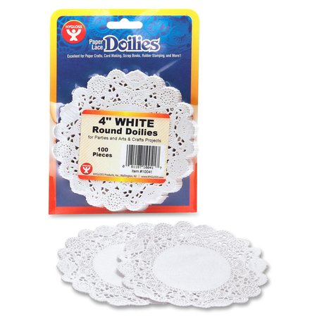 Hygloss Products Round Paper Lace Doilies, White, 4in, PK600 10041